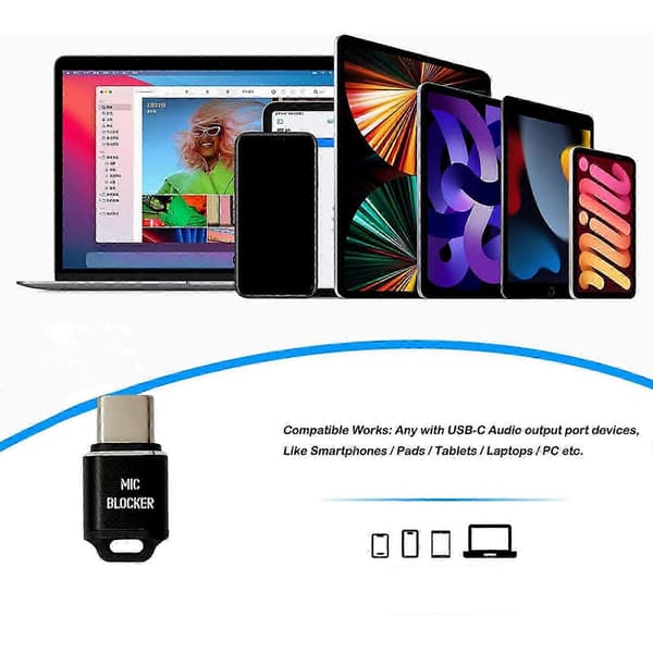 Mikrofonlås USB C MIC-blockerare Bred kompatibilitet Tillförlitlighet Skydd för integritet Håll din konversation säker Grå Grey