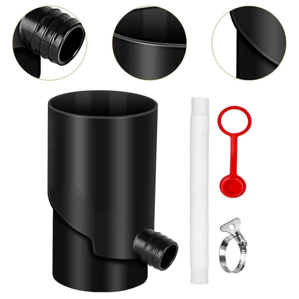 Regnvandsopsamlingssystem Nedløbsrørsomleder til havearbejde Landskabshave 10 cm Black 10cm