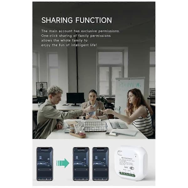 Wifi Tuya RF433 Smart Switch DIY Lys Mini Afbrydere Kontrol Trådløs Smart Relæ Hjem Afbryder med Alexa Google Home White
