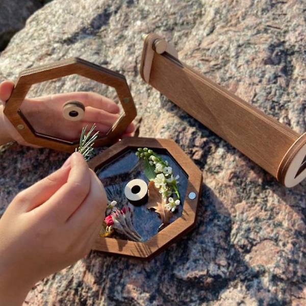 DIY Kalejdoskop Kit Barn Klassisk Leksak Trä Kalejdoskop Topp Småbarn Sensoriska Leksaker Barnpresent