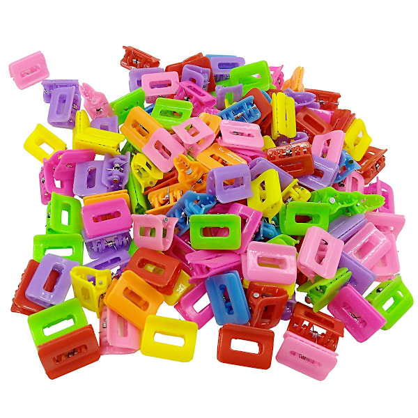 Mini Hårklämma Plast Små Färgglada Hårklämmor Style D