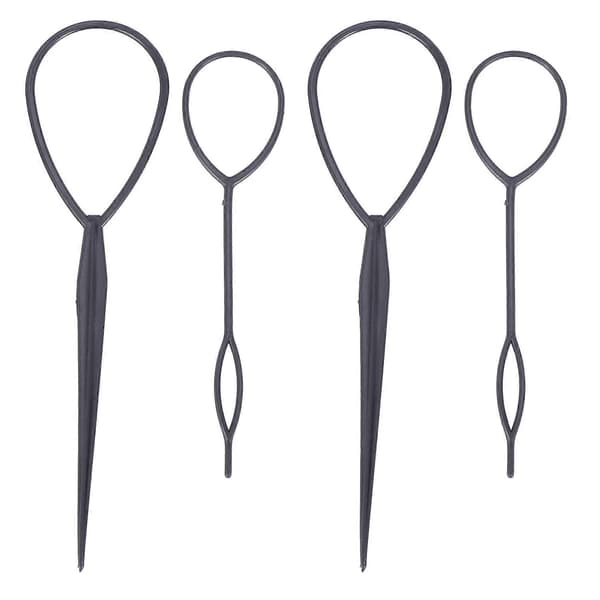 4 stk. Topsy Tail Hårstyler Hårstil Hårtwister Snare Loop Sort black