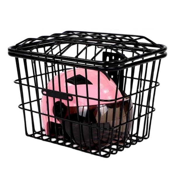 [LCS] Bicycle Metal Net Front or Rear Basket with Lid Accessories for Bicycles