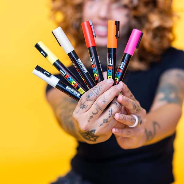 Posca Markers 5M, Posca-tuscher til kunstmaterialer, Farvelægningstuscher - Stenkunst, Stoftuscher, Farvepen, Kunsttuscher Full Range