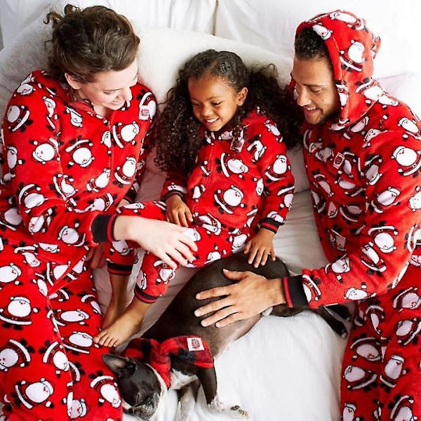 Julpyjamas Matchande Familjepyjamas Jultomte Tryck Förälder-barn Hemmakläder Tvådelad Kostym kid 10T