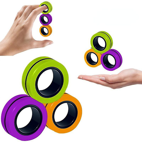 Anti-stress Magnetiska Ringar Fidget Unzip Leksak Magisk Ring Rekvisita Verktyg