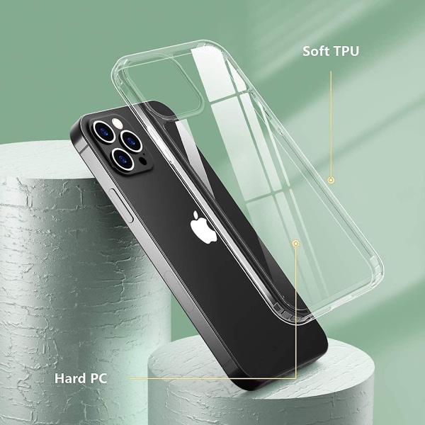 Genomskinligt case kompatibelt med Iphone 12 case/ kompatibelt med iPhone 12 Pro case Clear