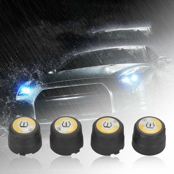 Bil TPMS Bluetooth Däcktrycksövervakningssystem 4 Externa Sensorer Android Ios