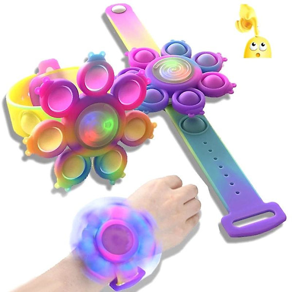 Mustekala Pyörivä Pomppiva Fidget Spinner Lelu Anti Stress Rannekoru Valo Lapset Purple and yellow color