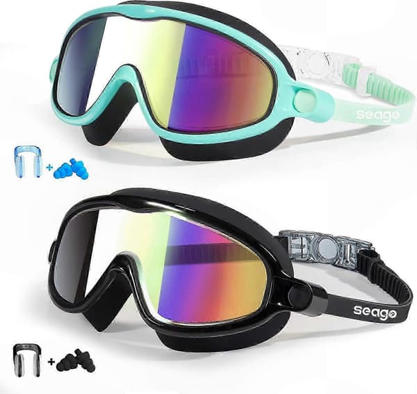 [LCS] Barnsimglasögon 2-pack - UV-skydd, imfria, brett synfält för åldrarna 3-14 Lightgreen& Black