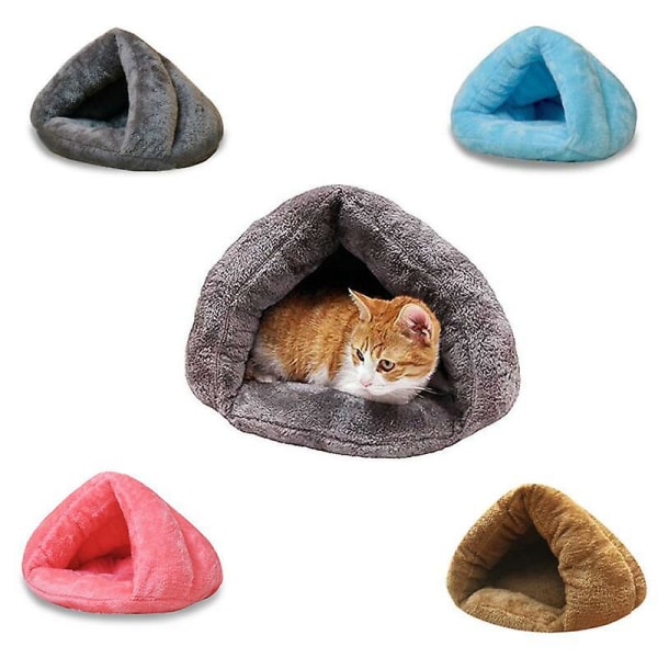Valp Hund Kattungar Fleece Mjuk Varm Grotta Säng Sovsäck Mat Kennel Hållbar Multifunktion M