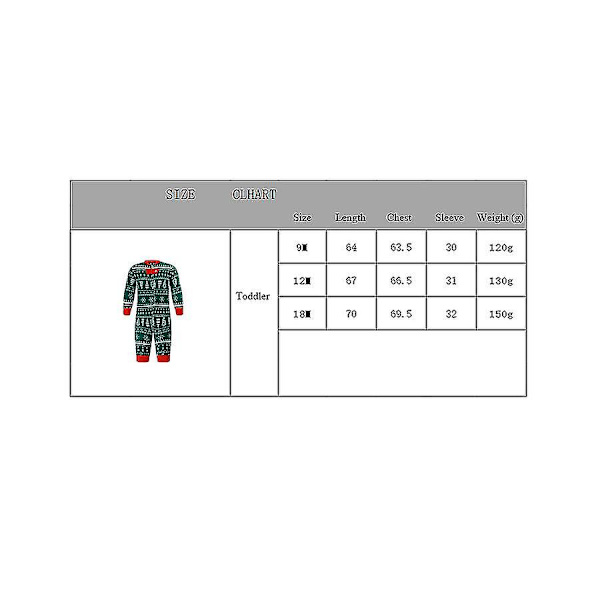 Jule Familie Juletre Trykk Pyjamas Matchende Sett Toddler 9M