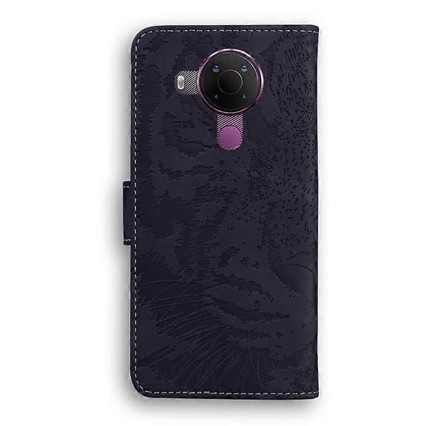 [LCS] För Nokia 5.4 Tigerpräglat mönster Horisontellt flip-läderfodral Black