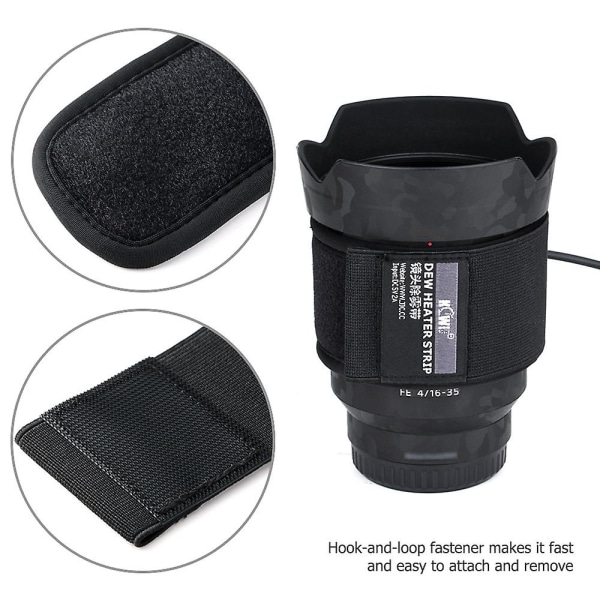 Linsavimgningsbälte Linsvärmare USB Dew Heater Dew Remover Linsvärmare för Nikon Canon Sony Fujifilm Olympus linsteleskop Kondensationsförebyggande