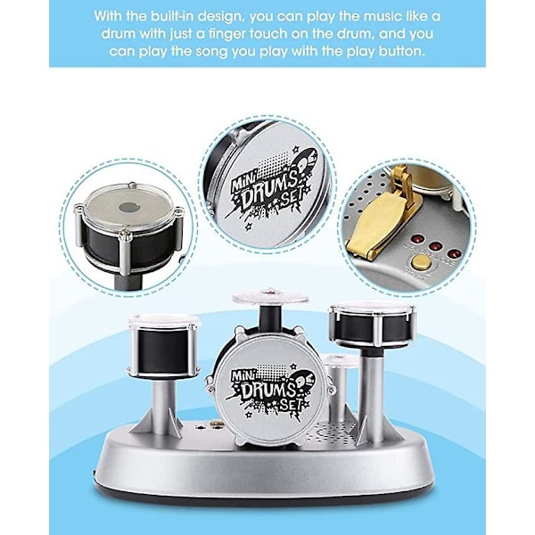 Mini Fingertrumset Touchtrummor LED-ljus Jazz Percussion