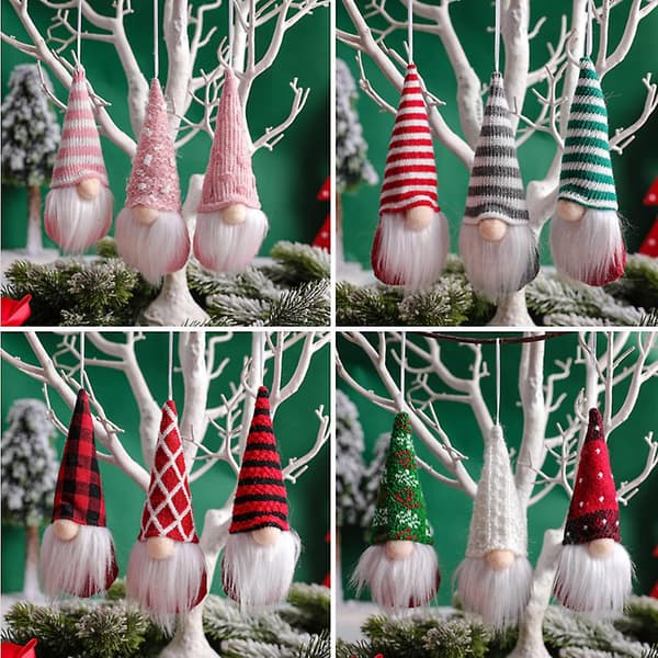 3 st julgranshängen dvärg plysch tomte docka juldekorationer 3pcs White Set