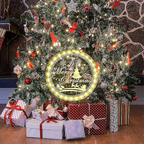 Juldekorationsdörr Fönsterljus Fairy String Lampa Julgransprydnad A