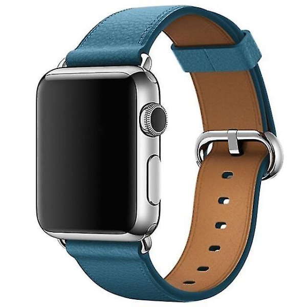 Läderrem med klassisk watch för Apple Watch serie 3 &amp; 2 &amp; 1 42 mm mörkblå