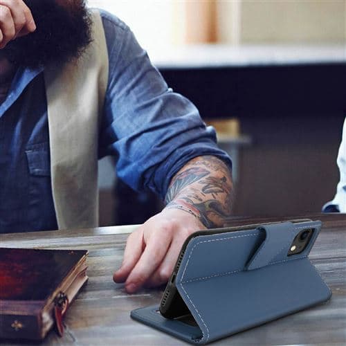 [LCS]Etui kompatibelt med Apple iPhone 11 Flip Wallet Funktion Stand Blå