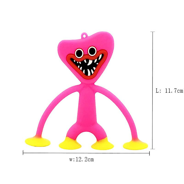 Poppys Playtime Huggy Wuggy Nøglering Silikone Vedhæng Kawaii Fidget Legetøj Pink