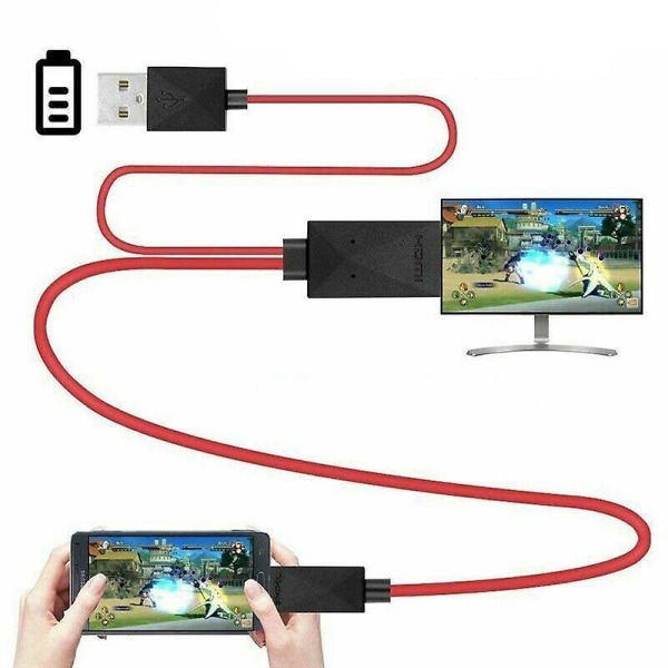 Micro USB Mhl till HDMI 1080p Kabel-TV-utgång för Android Samsung-telefoner hane