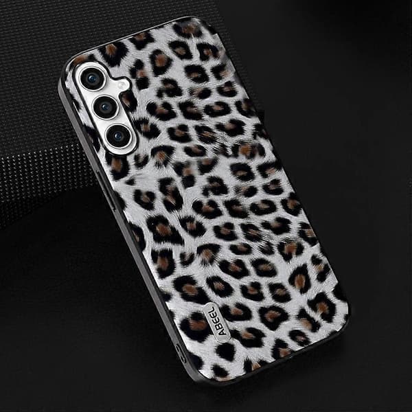 [LCS] Samsung Galaxy A34 5G ABEEL Black Edge Leopard -matkapuhelinkotelo Silver Leopard