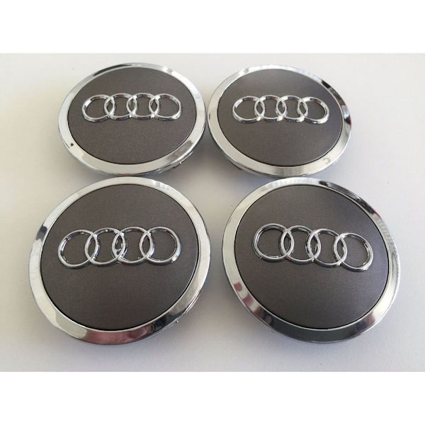 [LCS]AU06 - 69MM 4-pack navkapslar AUDI Silver Silver one size