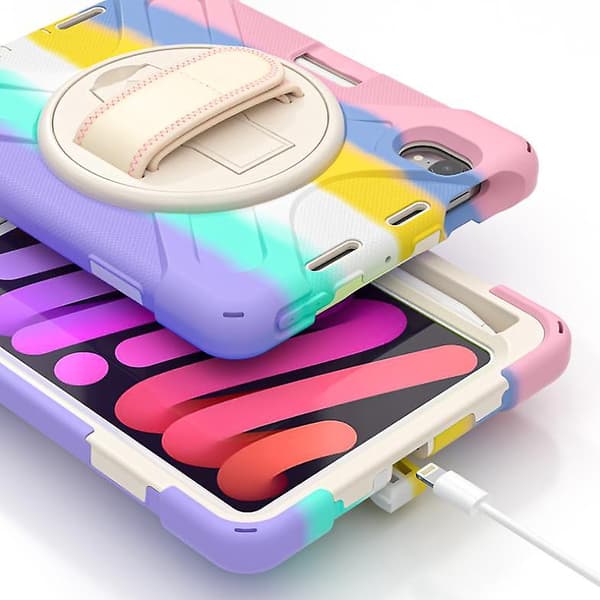 [LCS] Ipad Mini 6:e generationen 2021 Bärande skyddsfodral med axelrem Colorful