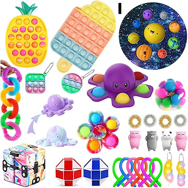 Fidget Leksaksset Sensorisk Stor Storlek Nytt Leksakspaket Trycktyp Tidig Inlärning Stress Relief Leksaker För Barn I