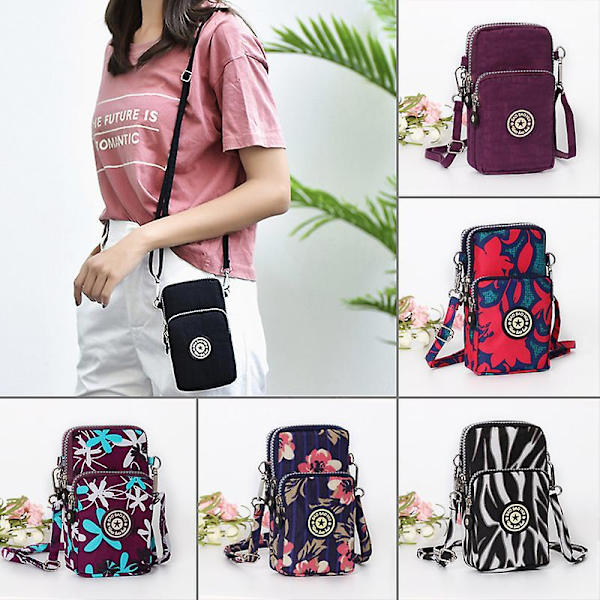 Mobiltelefonväska Crossbody Väska Mode Plånbok Axelväska Plånbok Handväska För Kvinnor Fuchsia