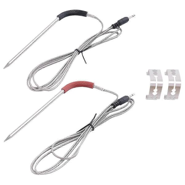 [LCS] 2-pack ersättningsköttprob för Weber Grill & Smoker - Temperaturprob med klämmtillbehör Silver