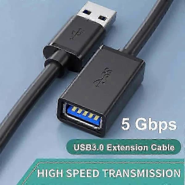 USB 3.0 förlängningskabel Typ A hane till hona 5 Gbit/s höghastighetsdataöverföring och laddningskabel 1M