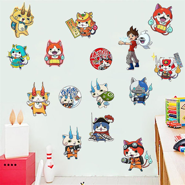 Anime Yo-kai Watch Vægklistermærker Børneværelse Dekoration Vægmaleri Selvklæbende