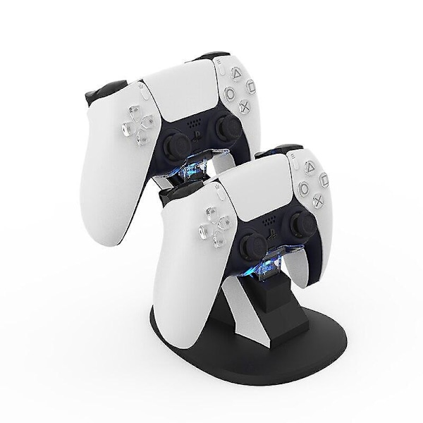 Laddningshållare för handkontroll till Sony Playstation Play Station PS 5 PS5, kontrollstativ, gamepad, fjärrkontroll, tillbehör, stöd, kommando White