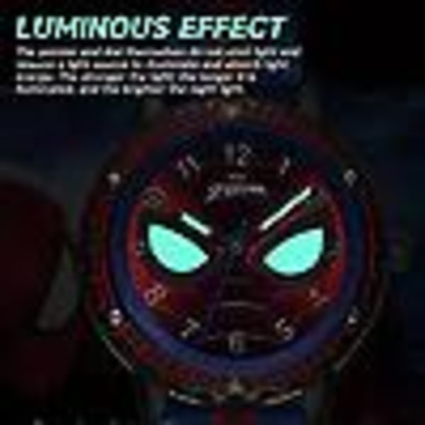 Barn Spiderman Självlysande Armbandsur Analog Klocka Blue Red