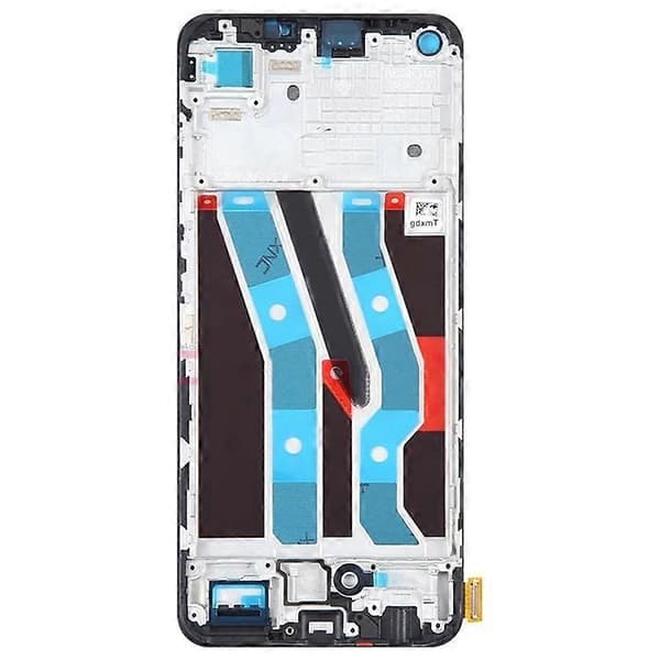 Til Realme 11 4G (159.9x73.3x7.95mm) Grade C LCD-skærm og Digitizer-samling + Rammedel (TFT Tec