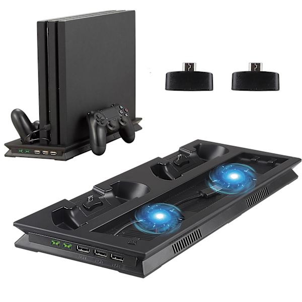 PS4 Pro PS4 Vertikalt Ställ Kylfläkt Laddningsstation