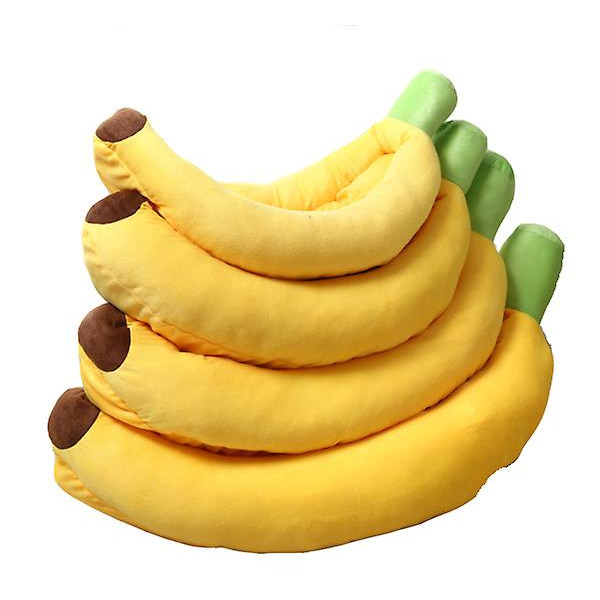 Hundeseng Katteseng Kæledyrsseng Komfortabel Og Vaskbar I Bananform S