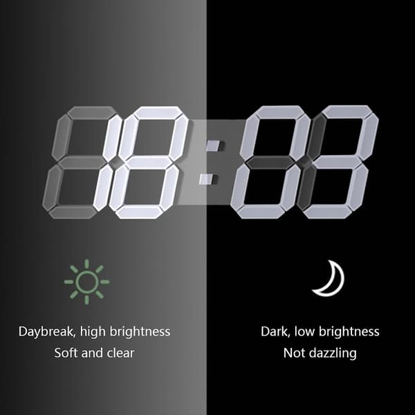 [LCS] LED Digital Väggklocka Modern Design Klockor 3D Vardagsrum Dekoration Timmar Display Hem Söt Gåva
