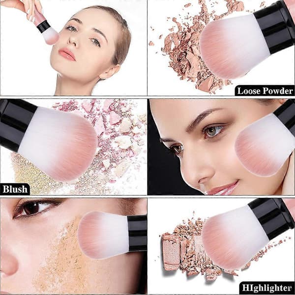 Udtrækkelig makeupbørste, rejseblushbørste med låg
