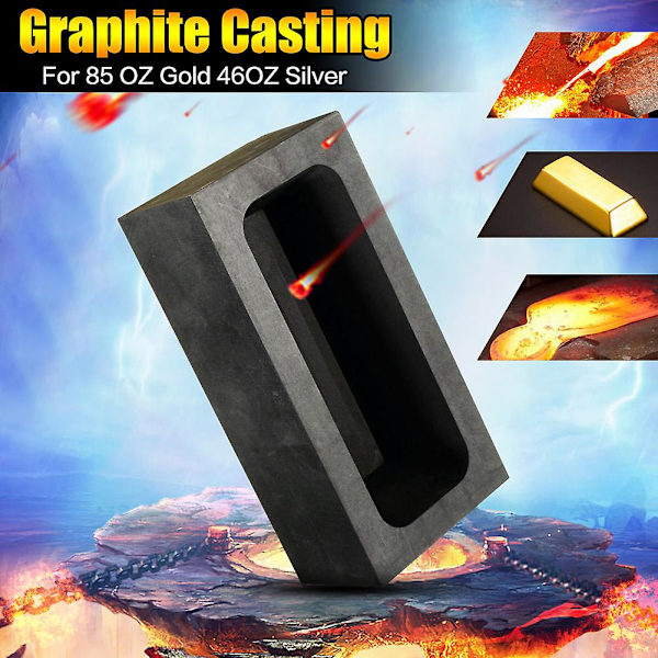 85oz Gull Stor Grafitt Ingot Form Smelting Støping Raffinering Skrap Bar Digel