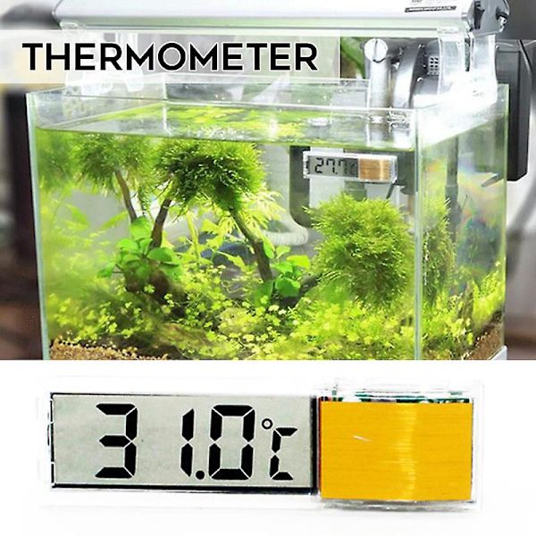 Akvarium Elektronisk Termometer Utsøkt Lite Digitalt Akvarium Vann Temperaturmåler For Temperatur Silver