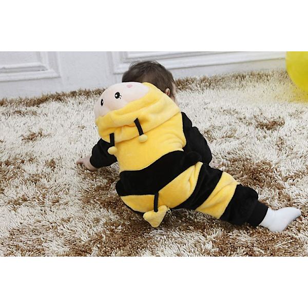 Reedca Dinosaur Kostume til Småbørn - Sød Hættetrøje Onesie Dyrekostume til Halloween Bee 3-6 Months