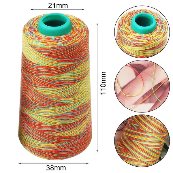[LCS]2 stk. polyester sytråd regnbue overlocktråd broderimaskin