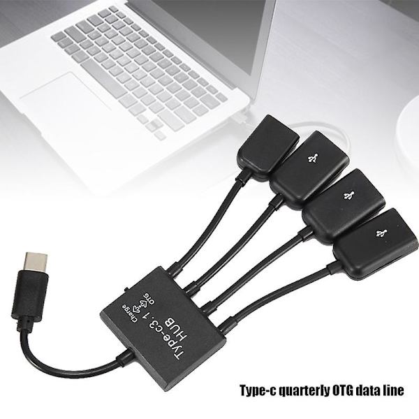 4-i-1 Multipla Typ C Till Usb 2.0 Adapter Otg Kabel Data Konverter Adapter Kompatibel med Mus Tangentbord