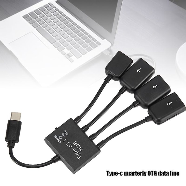4 in 1 Monityyppinen C-USB 2.0 -sovitin OTG-kaapeli datamuunnin hiirelle ja näppäimistölle