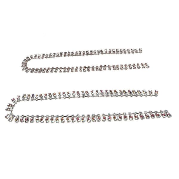 Rhinestonekjede DIY Klippbar Champagne AB Krystallkant for dekorasjon