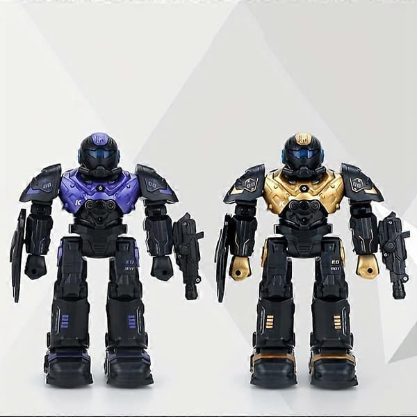 Fjärrstyrd RoboCop infraröd intelligent programmerbar robotleksak med ljud och ljus Purple
