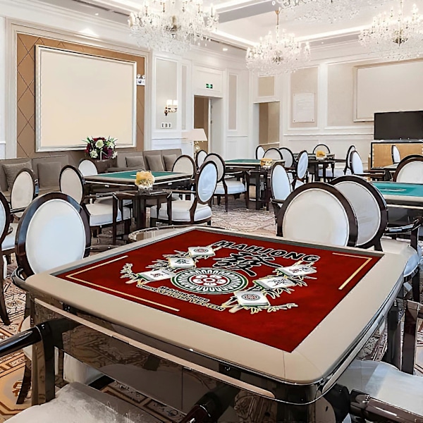 Mahjong-matto, mahjong-pöytämatto, mahjong-tarvikkeet, kangaspeli, pokeri, domino-peli, pelimatto korttipeleille ja lautapeleille, 80x80cm FLYE3415