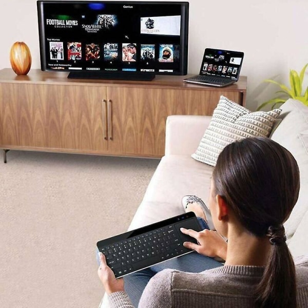 HOT Smart TV Trådlöst Touch-tangentbord med inbyggd stor styrplatta HOT Mouse